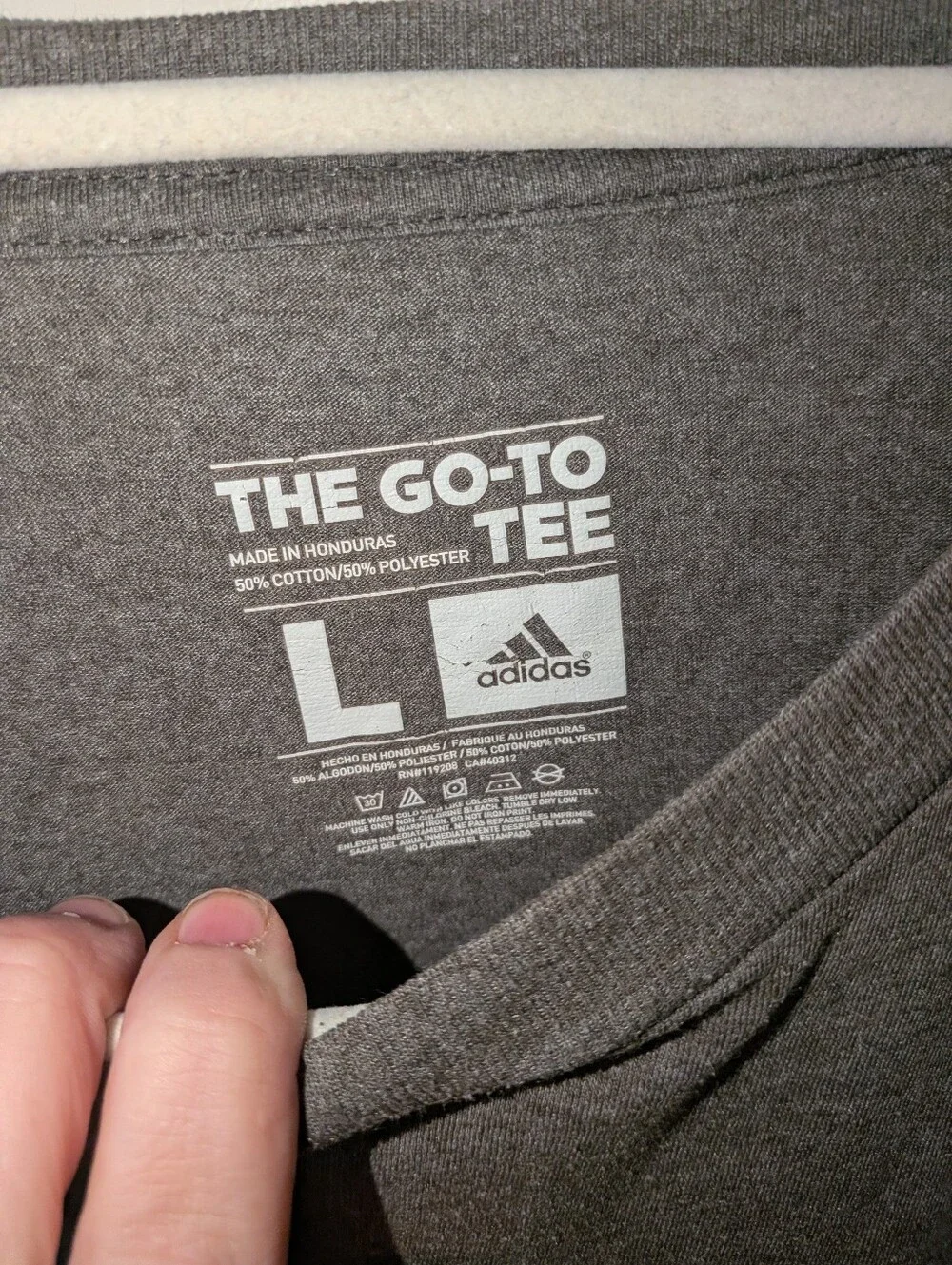 adidas Dark Gray Short Sleeve Logo Tee Size L
